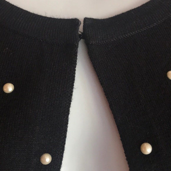 CHRISTINA Cardigan Sweater Black w/ Pearl Embellishments Size M Excellent Cond! - Picture 7 of 13